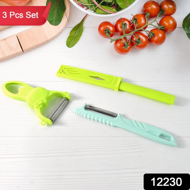 Kitchen Vegetable Peelers � 3 Piece Set with Non-slip Handles