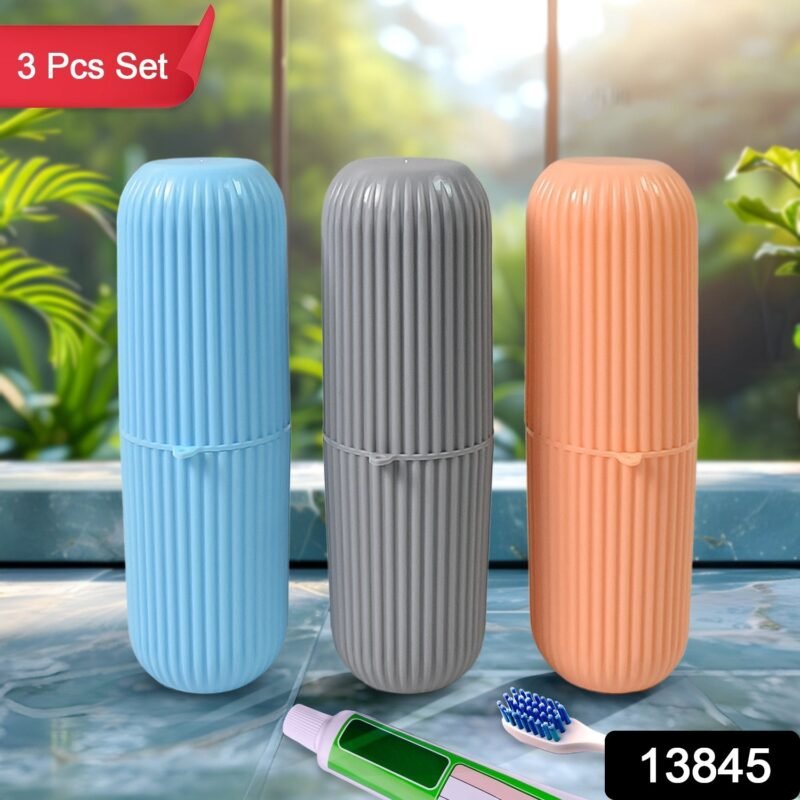 Travel Toothbrush Holder � 3 Pc Multicolor Kit | Konvex