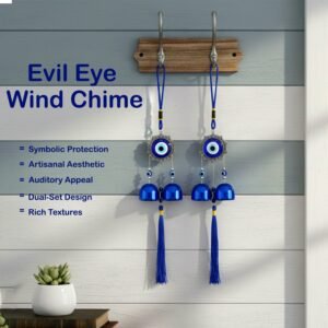 Evil Eye Hanging Wind Chime Set – Protective Home Decor Charm
