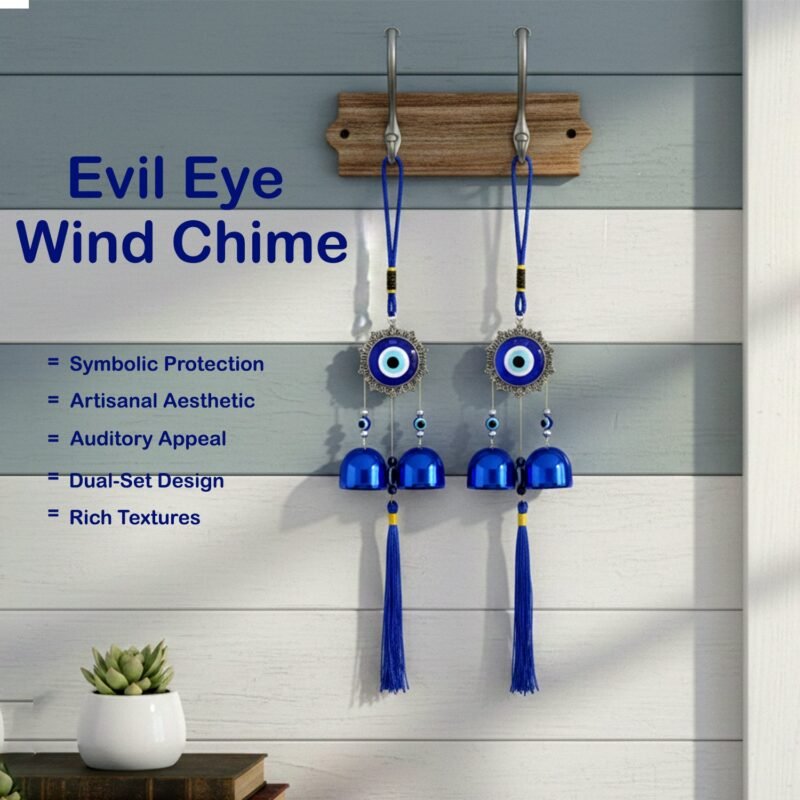 Evil Eye Hanging Wind Chime Set – Protective Home Decor Charm