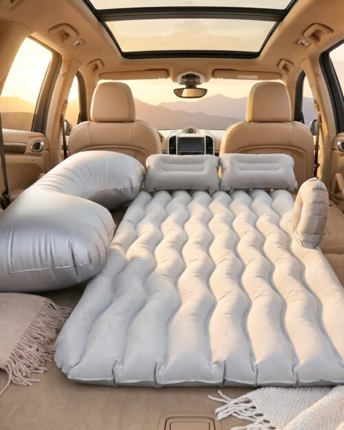 Portable Car Air Mattress � Foldable with Pump & Pillows for Road Trips