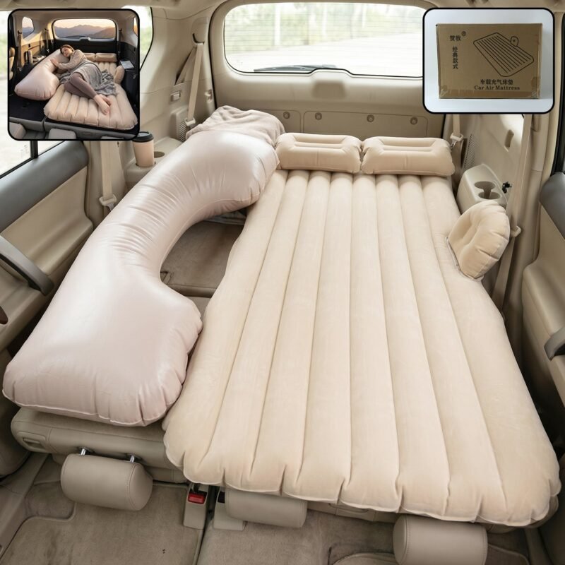 Portable Car Air Mattress � Foldable for Travel & Camping Comfort