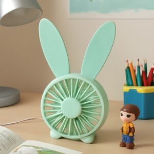 19002_usb_desk_fan_plastic_1pc.jpg USB Desk Fan – Cute Rabbit Mini Fan with Mist Air | Deskrova