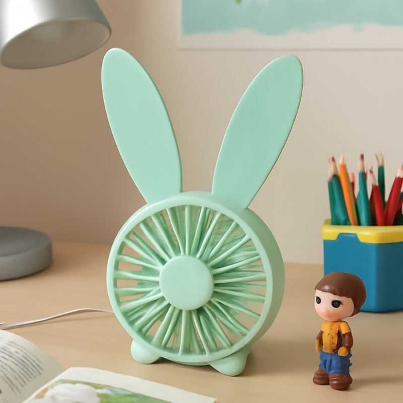 19002_usb_desk_fan_plastic_1pc.jpg USB Desk Fan – Cute Rabbit Mini Fan with Mist Air | Deskrova