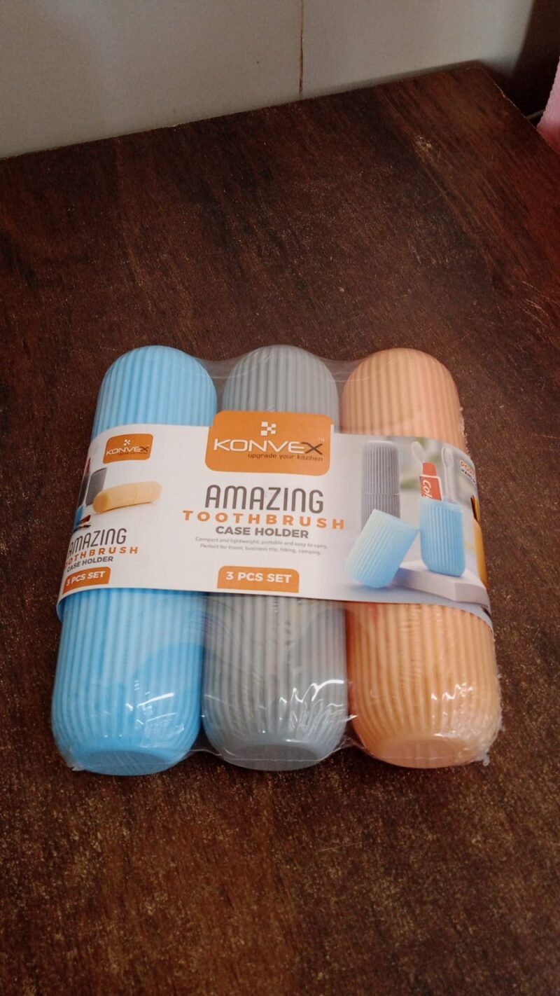 Travel Toothbrush Holder � 3 Pc Multicolor Kit | Konvex