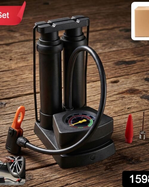 Foot Air Pump – Compact, Portable with Pressure Gauge for Tires