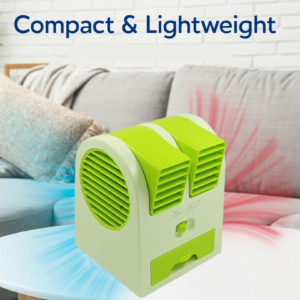 Dual Bladeless Mini Air Conditioner – USB & Fragrance</title_html>