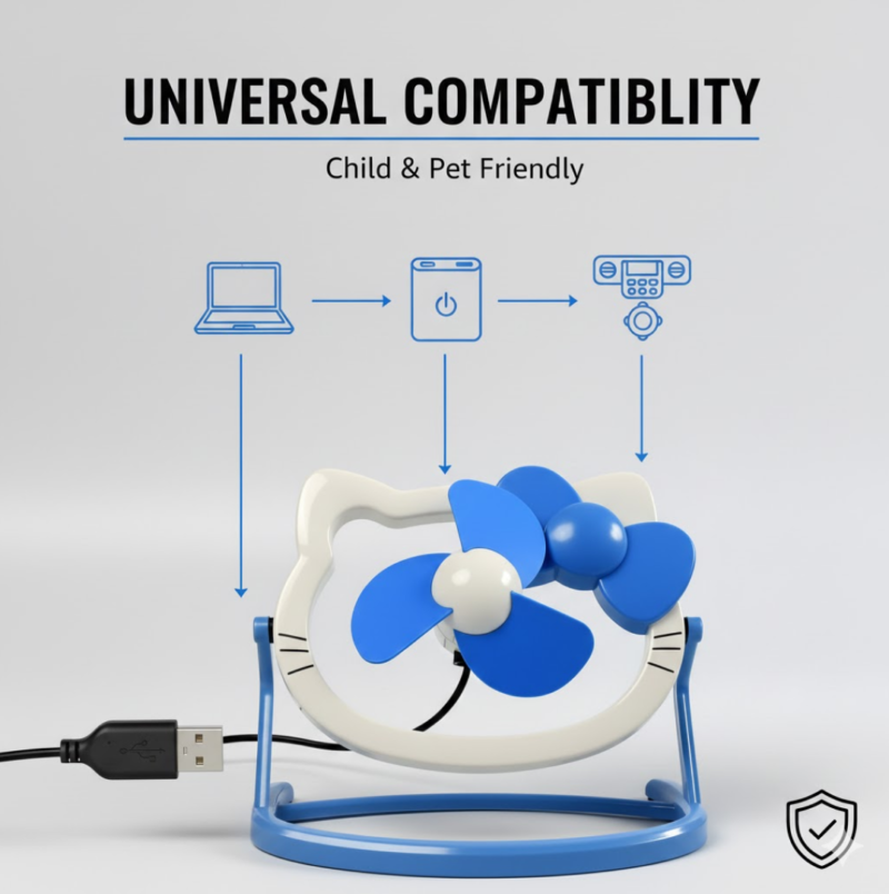 USB Mini Fan – Quiet & Portable Desk Fan for Home & Office | VoltDesk