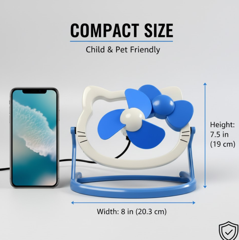 USB Mini Fan – Quiet & Portable Desk Fan for Home & Office | VoltDesk