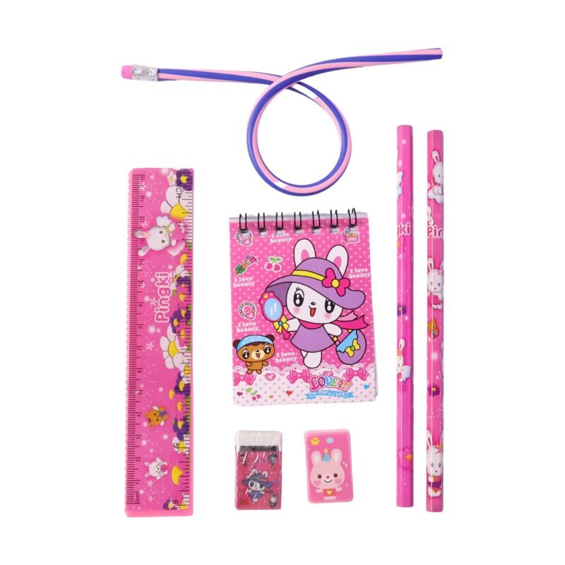 Kids Stationery Set � 7-in-1 Cute Pink Gift Pack for Girls