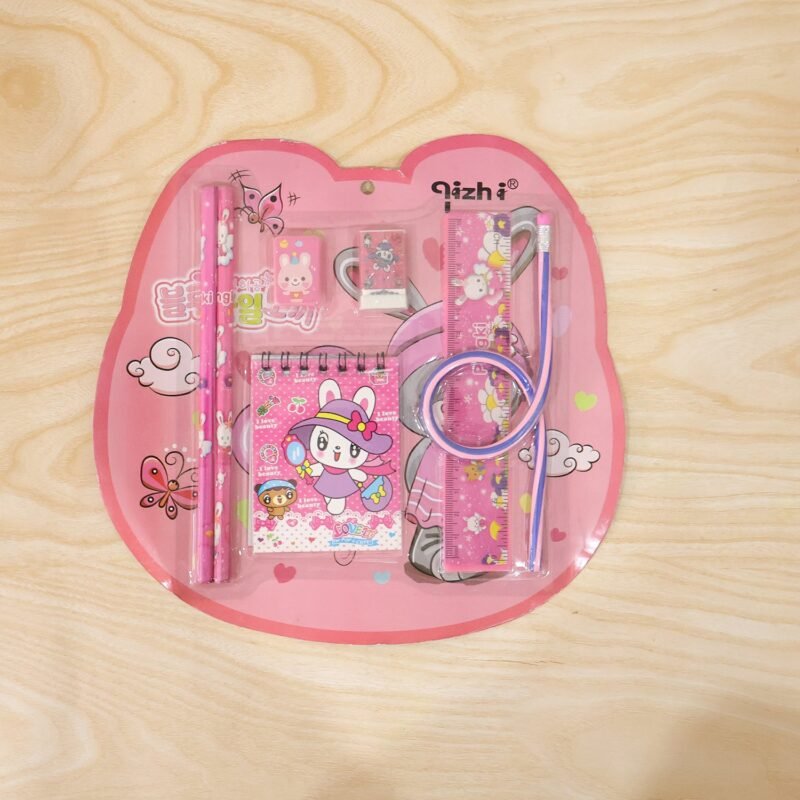 Kids Stationery Set � 7-in-1 Cute Pink Gift Pack for Girls