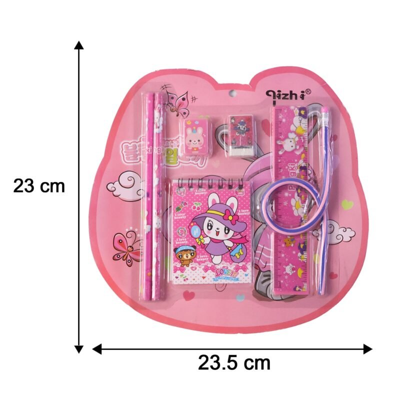 Kids Stationery Set � 7-in-1 Cute Pink Gift Pack for Girls