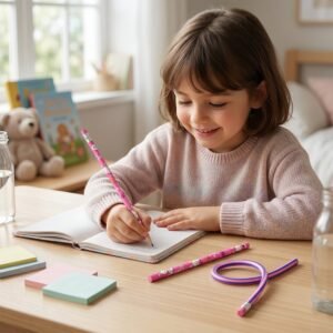 Kids Stationery Set � 7-in-1 Cute Pink Gift Pack for Girls