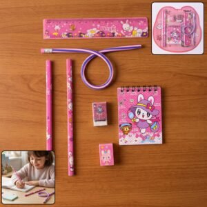 Kids Stationery Set � 7-in-1 Cute Pink Gift Pack for Girls