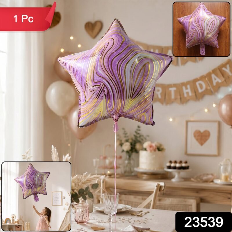 Star Marble Foil Balloon � Bright Party Decor for Celebrations