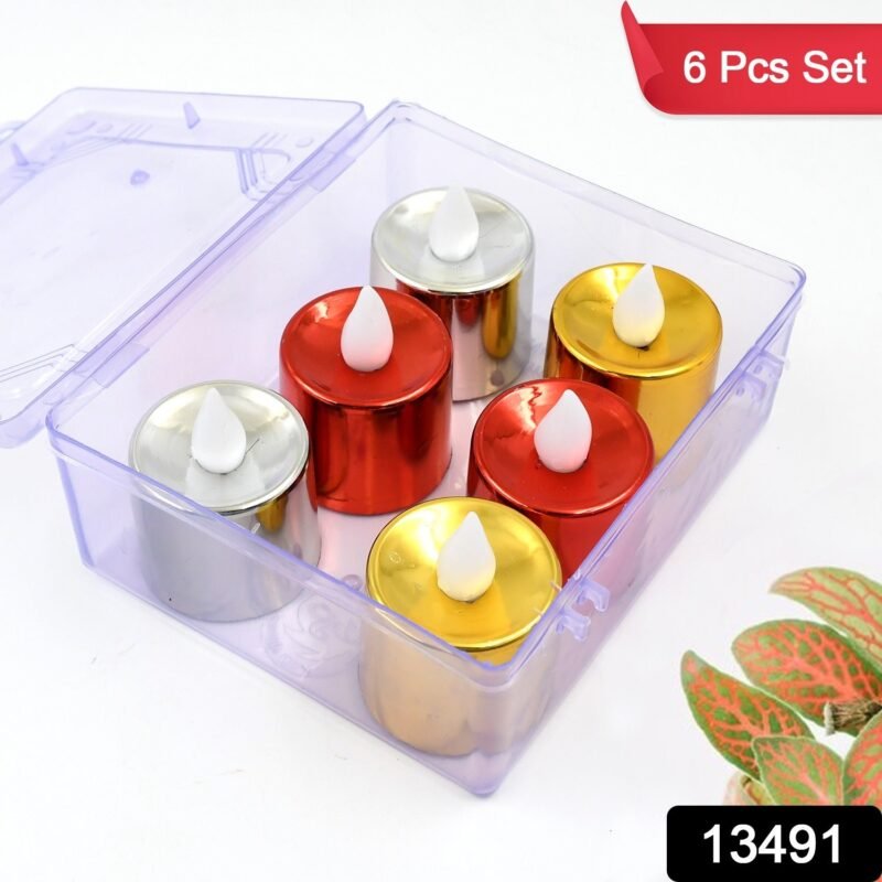 2510073d-0fd7-4afd-aeab-b50a7ccf5cbd.jpg LED Diya Candles – Flameless Tea Light Set (6 Pcs) | Indo Glow