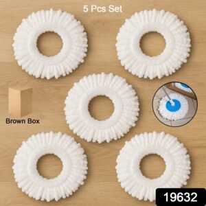 2cea02f7-fd01-4f95-89be-df0074373dc4.jpg Microfiber Spin Mop Refill Head – 360° Rotating 5 Pack for Efficient Cleaning