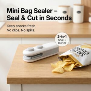 Mini Bag Sealer – 2 in 1 Portable Heat Seal & Cutter | ChefAura