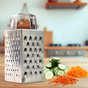 Stainless Steel 4-in-1 Compact Grater & Slicer – Durable Kitchen Tool