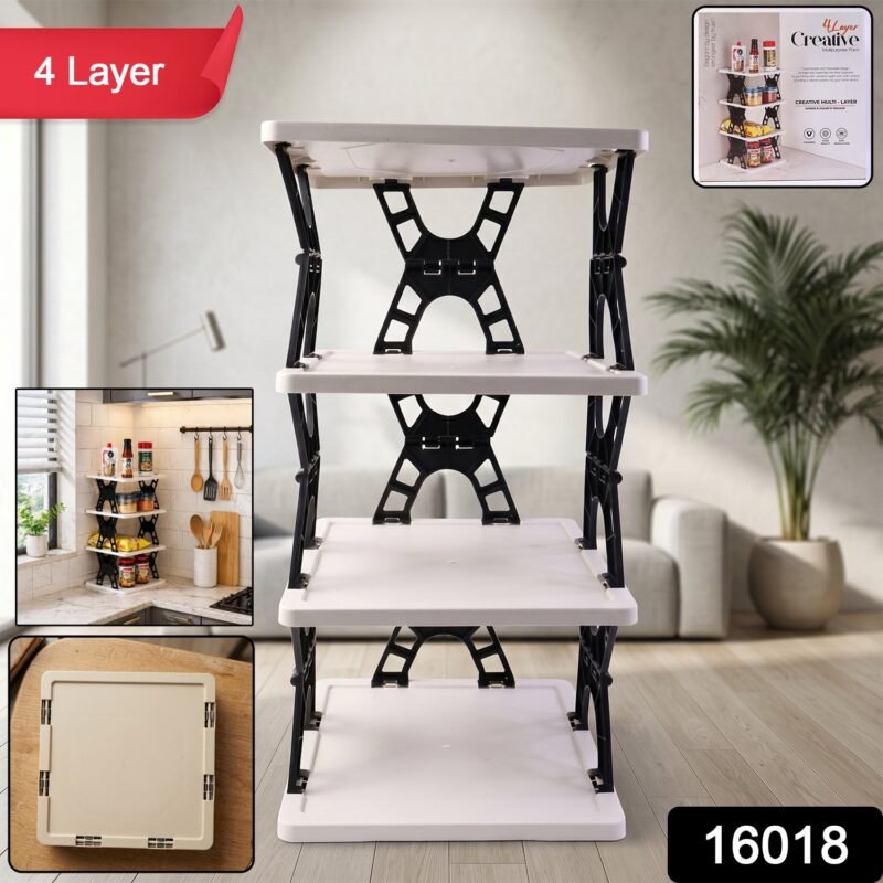 4-layers-Rack-WOSKU-02.jpg Multipurpose Foldable 4 Layer Storage Rack � Space Saving Organizer