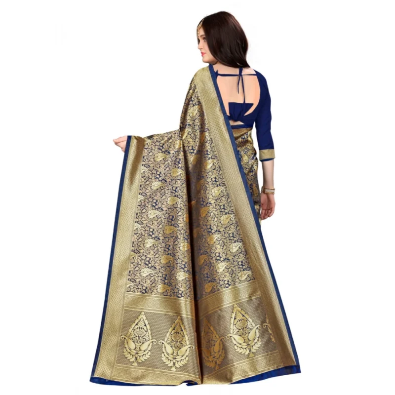 49729897853_da71472292_o_d-1000x1000-1.webp Generic Women's Banarasi silk Saree with Blouse (Navy blue, 5-6mtr)