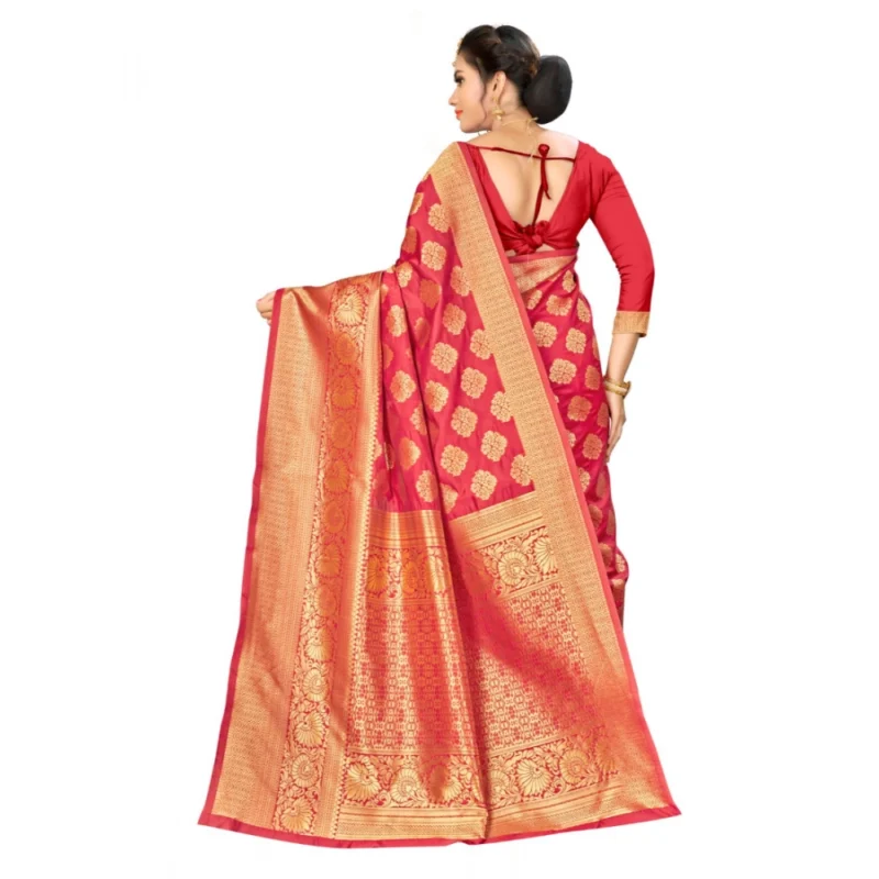 49730769017_462fb531d9_o_d-1000x1000-1.webp Generic Women's Banarasi silk Saree with Blouse (Red, 5-6mtr)
