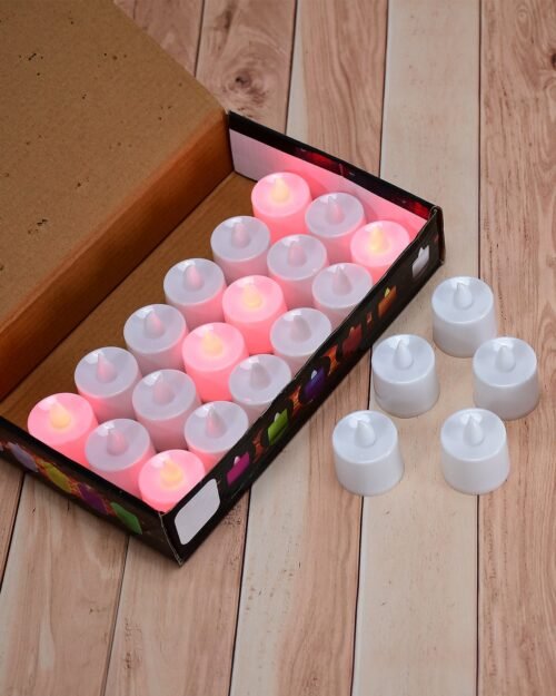 Red LED Flameless Tealight Candles – Safe & Smokeless Ambiance