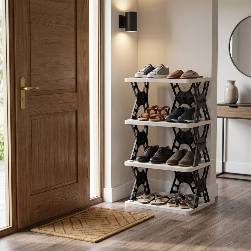4layersRack-05.jpg Multipurpose Foldable 4 Layer Storage Rack � Space Saving Organizer