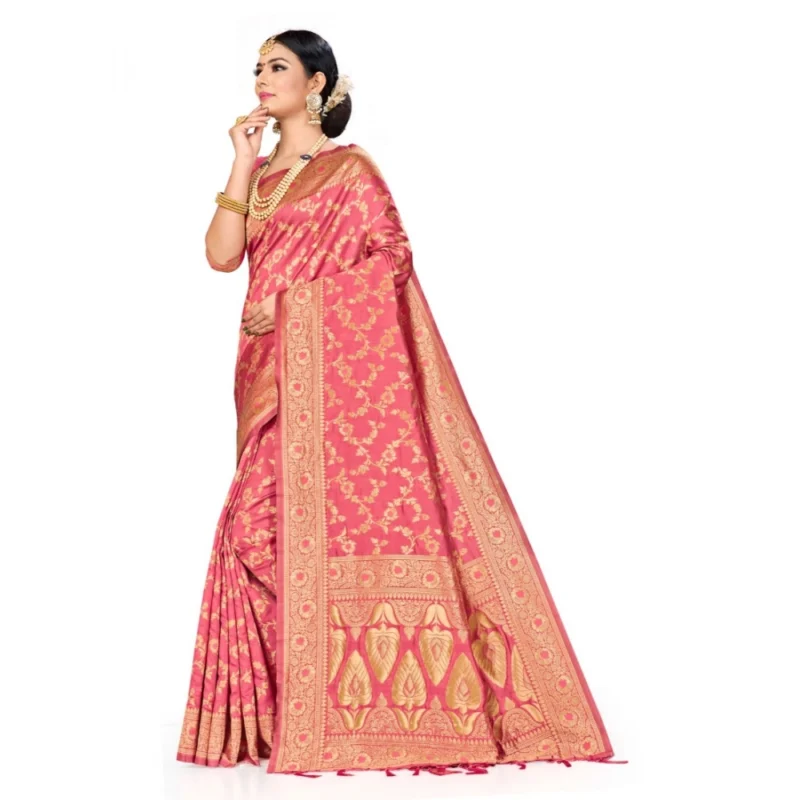 50443576247_b057cf474b_o_d-1000x1000-1.webp Generic Women's Banarasi Silk Saree (Peach, 5-6mtrs)