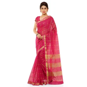 50802864666_c214911918_o_d-1000x1000-1.webp Generic Women's Kota Doria Cotton Saree With Blouse (Rani,6-3 Mtrs)
