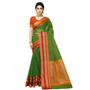 51339821687_8899007257_o_d-1000x1000-1.webp Generic Women's Kota Doria Cotton Border Saree With Blouse (Green, 5-6 Mtrs)
