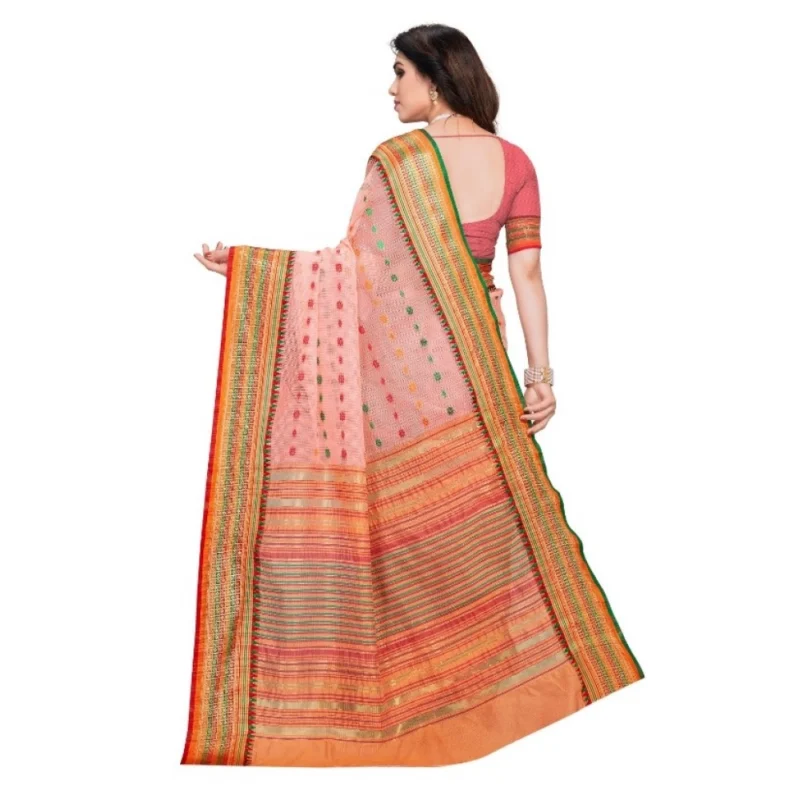51340536561_332eb6a263_o_d-1000x1000-1.webp Generic Women's Kota Doria Cotton Woven Butta Saree With Blouse (Peach, 5-6 Mtrs)