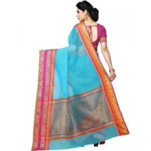 51340772483_3b085a3363_o_d-1000x1000-1.webp Generic Women's Kota Doria Cotton Border Saree With Blouse (Sky Blue, 5-6 Mtrs)