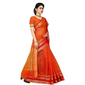 51341284779_0dac3322da_o_d-1000x1000-1.webp Generic Women's Kota Doria Cotton Border Saree With Blouse (Orange, 5-6 Mtrs)