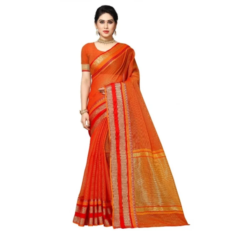 51341284814_abf47af7b4_o_d-1000x1000-1.webp Generic Women's Kota Doria Cotton Border Saree With Blouse (Orange, 5-6 Mtrs)