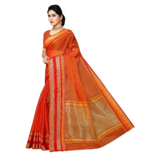 51341553175_dd6b6d208e_o_d-1000x1000-1.webp Generic Women's Kota Doria Cotton Border Saree With Blouse (Orange, 5-6 Mtrs)