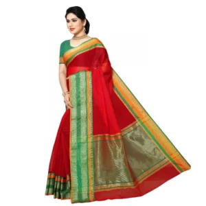 51341558035_3e2a33128e_o_d-1000x1000-1.webp Generic Women's Kota Doria Cotton Border Saree With Blouse (Red, 5-6 Mtrs)
