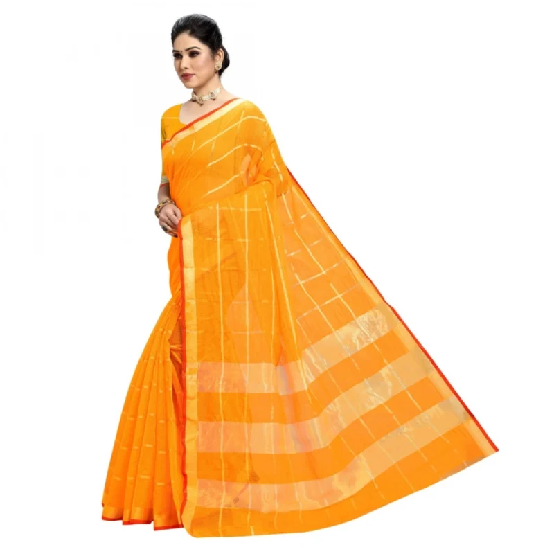 51369192296_f60e368f10_o_d-1000x1000-1.webp Generic Women's Kota Doria Cotton Checked Saree With Blouse (Yellow, 5-6 Mtrs)