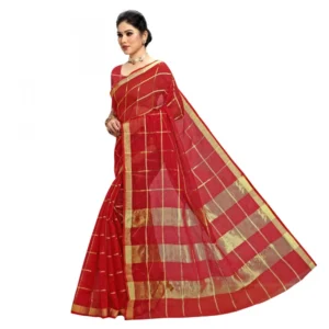 51369192486_66a61c4c76_o_d-1000x1000-1.webp Generic Women's Kota Doria Cotton Checked Saree With Blouse (Red, 5-6 Mtrs)