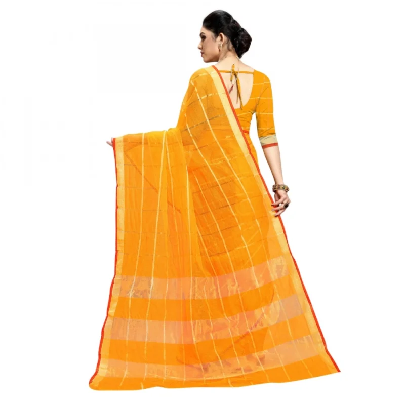 51369415643_5f28ca7a28_o_d-1000x1000-1.webp Generic Women's Kota Doria Cotton Checked Saree With Blouse (Yellow, 5-6 Mtrs)