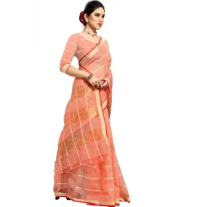 51370196610_e68bd8c754_o_d-1000x1000-1.webp Generic Women's Kota Doria Cotton Checked Saree With Blouse (Peach, 5-6 Mtrs)