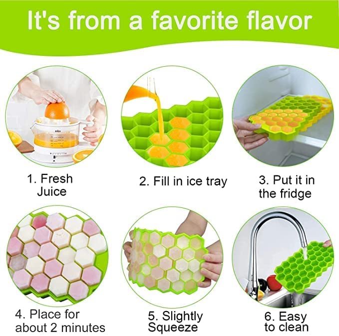 51YSJ0T_eBL.jpg Silicone Ice Cube Tray – 37 Honeycomb Cubes | ChillPour