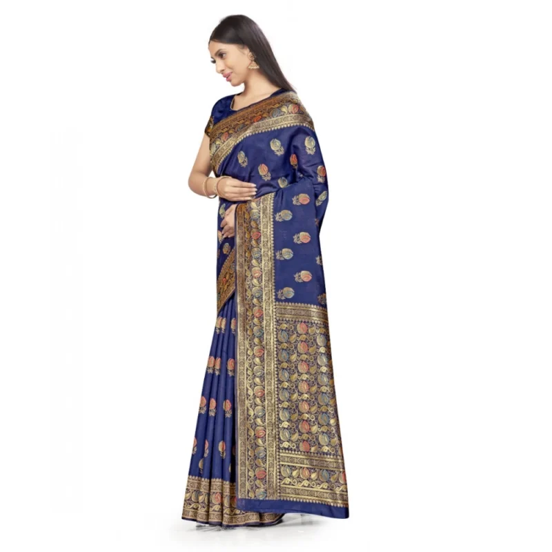 52016026302_46f5eff46f_o_d-1000x1000-1.webp Generic Women's Banarasi Silk Saree With Blouse (Navy Blue, 5-6Mtrs)
