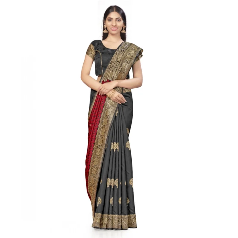 52017041236_96a738631c_o_d-1000x1000-1.webp Generic Women's Banarasi Silk Saree With Blouse (Black, Red, 5-6Mtrs)