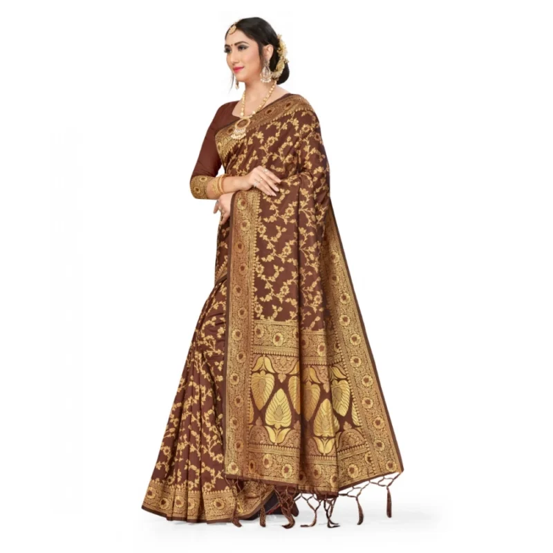 52017077588_b6a1db07e8_o_d-1000x1000-1.webp Generic Women's Banarasi Silk Saree With Blouse (Coffee, 5-6Mtrs)