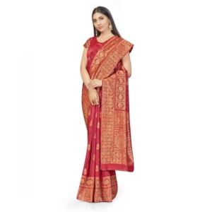 52017099663_b75e9f92b2_o_d-1000x1000-1.webp Generic Women's Banarasi Silk Saree With Blouse (Peach, 5-6Mtrs)