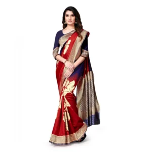 52017103203_fa4cd1d080_o_d-1000x1000-1.webp Generic Women's Banarasi Silk Saree With Blouse (Navy Blue, Red, 5-6Mtrs)