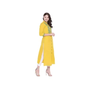 52231943407_5777926849_o_d-1000x1000-1.webp Generic Women's Khadi Embroidered Kurti (Yellow, Khadi)