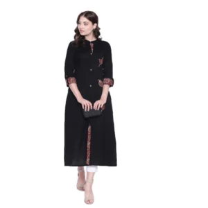 52231986297_3c61017543_o_d-1000x1000-1.webp Generic Women's Khadi Printed A Line Kurti (Black, Khadi)