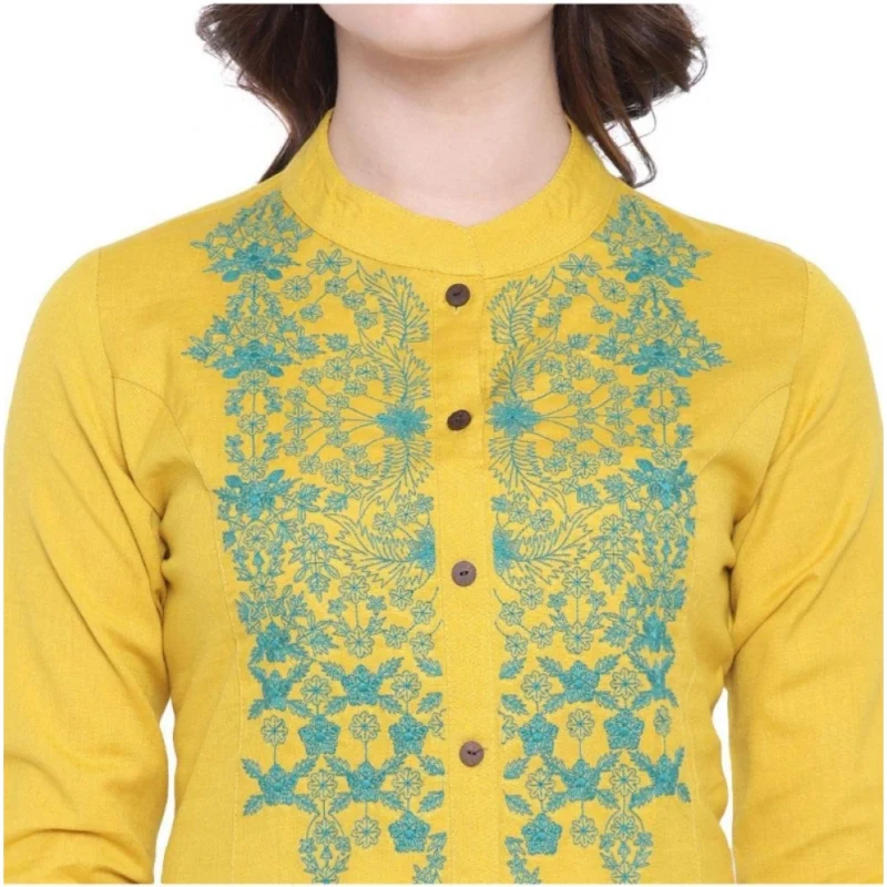 52232946213_29f62fb003_o_d-1000x1000-1.webp Generic Women's Khadi Embroidered Kurti (Yellow, Khadi)